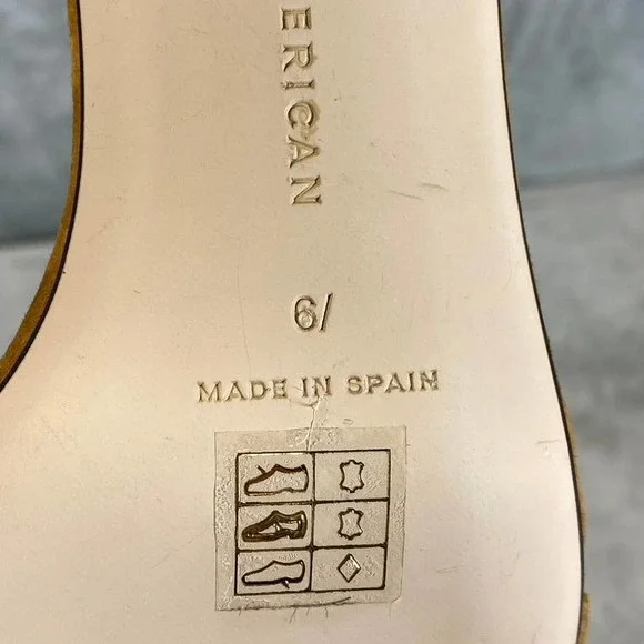 Good American Women's Amber Tan Square-Toe Ankle-Strap Block-Heel Sandals SZ 6 - Picture 10 of 11